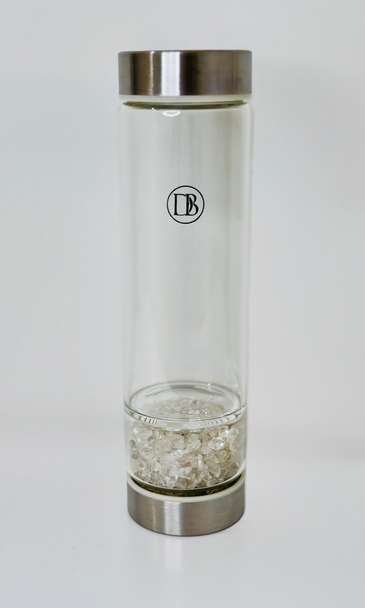 Clear Quartz Crystal Glass Water Bottle