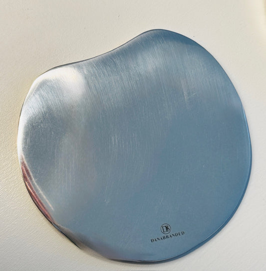 Plane Metallic Coasters in Silver