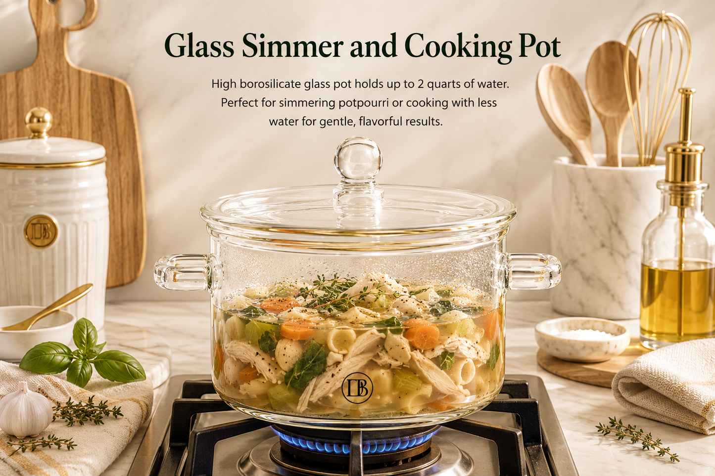 Glass Simmer and Cooking Pot