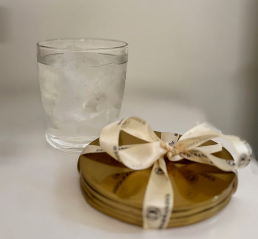 Plane Metallic Coasters in Gold