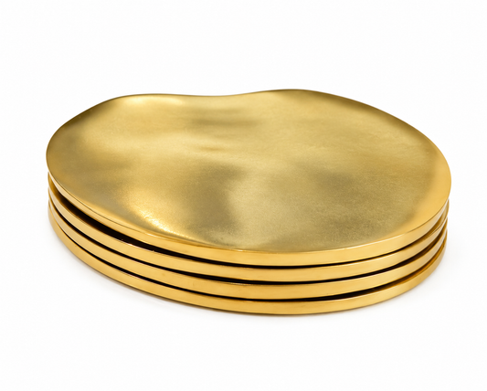 Plane Metallic Coasters in Gold