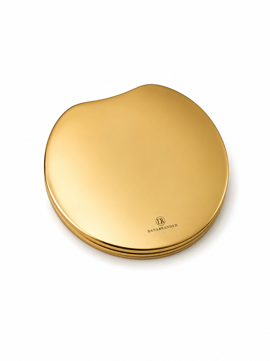 Plane Metallic Coasters in Gold