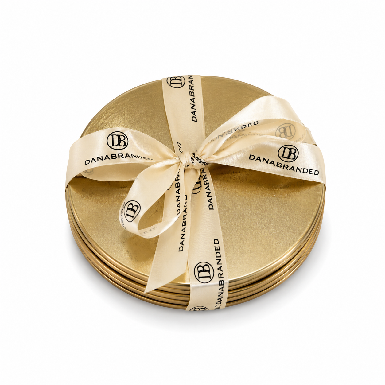 Plane Metallic Coasters in Gold