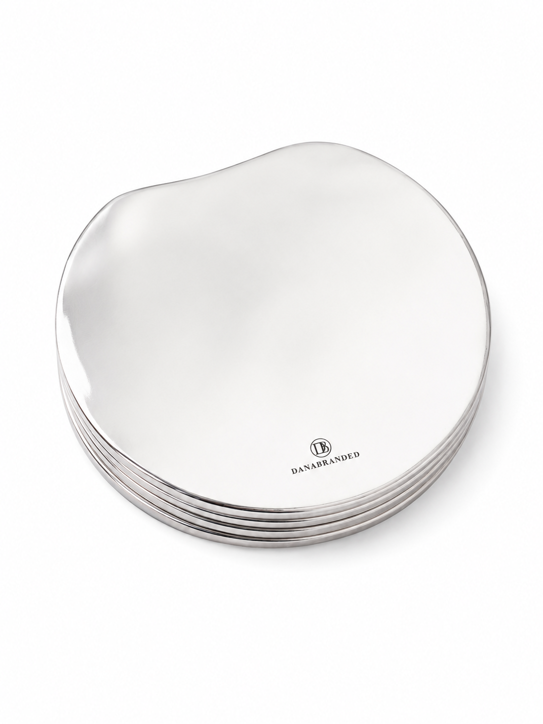 Plane Metallic Coasters in Silver