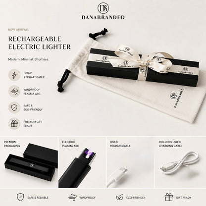Classic Rechargeable Electric Lighter in Caviar Black