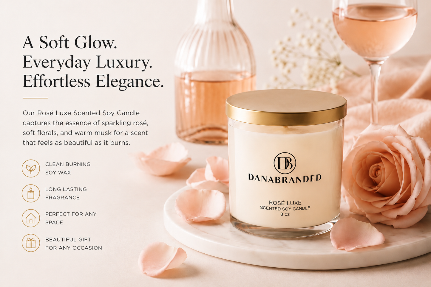 Rosé Luxe Luxurious Candle