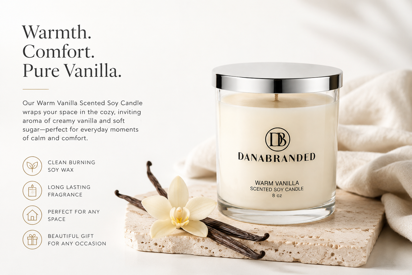 Warm Vanilla Luxurious Candle
